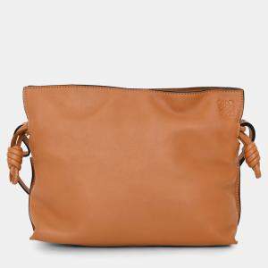 مملوكة مسبقًا Loewe Brown Leather Mini Flamenco Crossbody