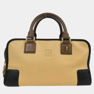 مملوكة مسبقًا Loewe Beige Black Brown Amazona 28 Handbag