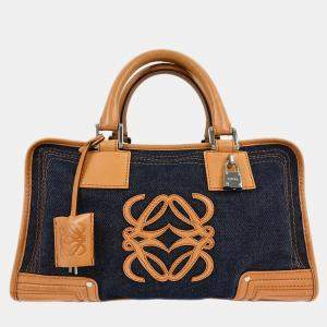 مملوكة مسبقًا Loewe Navy Denim Amazona 28 Handbag