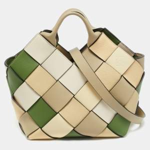 مملوكة مسبقًا Loewe Surplus Small Multicolor Woven Leather Basket Tote