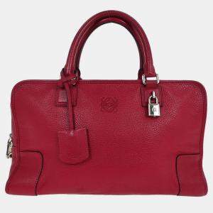 Pre Owned Loewe Red Amazona 36 Handbag