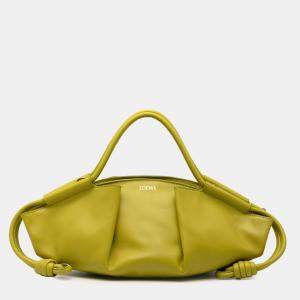 Pre Owned Loewe Green Small Leather Paseo Satchel