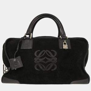 Pre Owned Loewe Black Suede Amazona 36 Handbag