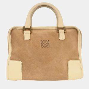 مملوكة مسبقًا Loewe Beige Suede Amazona 28 Handbag