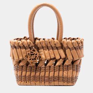 Pre Owned Loewe Brown Small Nappa Tubular Basket Tote
