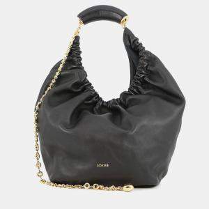 Pre Owned Loewe Squeeze Chain shoulder Bag Black Melonapalam Size Medium