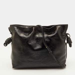 Pre Owned حقيبة كتف لويفي "فلامنكو نوت" جلد براءات سوداء بحبل شد