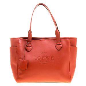 Pre Owned Loewe Red Leather Tote
