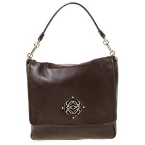 Loewe Brown Leather Shoulder Bag 
