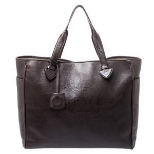 Pre Owned Loewe Dark Brown Leather Heritage Shopper Tote