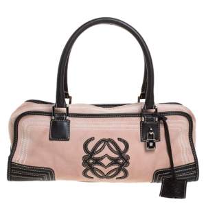 Loewe Pink/Brown Leather Amazona Bag