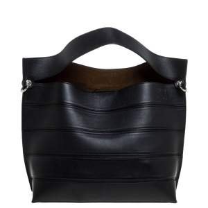 Loewe Black Leather Front Slit Hobo