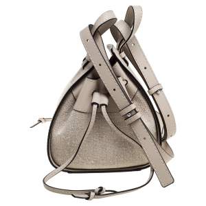 Loewe Ivory Canvas and Leather Mini Hammock Drawstring Bag