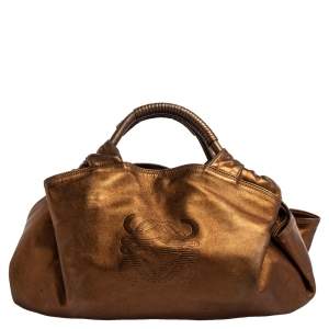 Loewe Metallic Brown Leather Aire Hobo