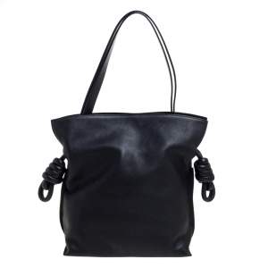 Loewe Black Leather Flamenco Knot Hobo