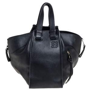 Pre Owned Loewe Black Leather Small Hammock Bag