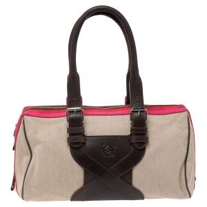 Loewe Multicolor Canvas And Leather Bowling Bag