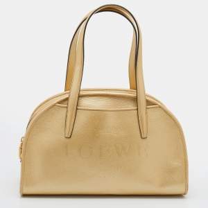 Pre Owned Loewe Metallic Gold Leather Satchel