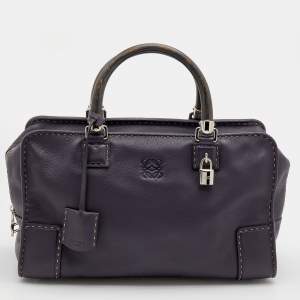 Loewe Purple Leather Wood Handle Amazona 36 Bag