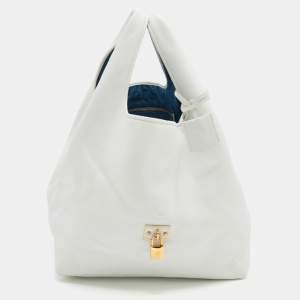 Loewe White Leather Calle Hobo