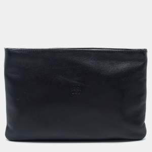 Loewe Black Leather Zip Pouch