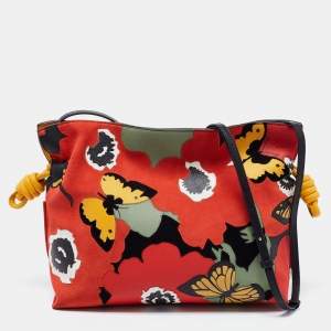 Loewe by Joe Brainard Multicolor Flamenco Pansies Leather and Suede Clutch