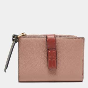Loewe Old Rose Leather Bifold Compact Wallet