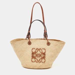 Pre Owned Loewe Beige Raffia Eco-Friendly Tote 