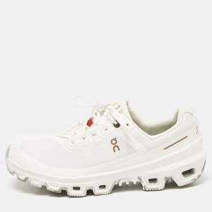 Loewe White Leather and Mesh Polyester Lace Up Sneakers Size 38         