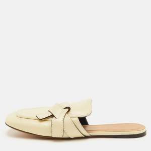 مملوكة مسبقًا Loewe Gate Size 39 Cream Leather Flat Mules