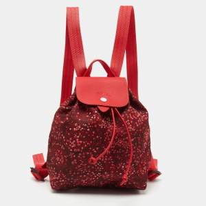 Longchamp Red Canvas Le Pliage Backpack