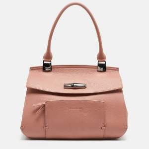 Longchamp Pink Leather Madeleine Top Handle Bag