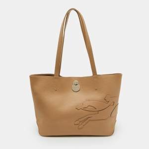 Longchamp Beige Leather Shop It Tote