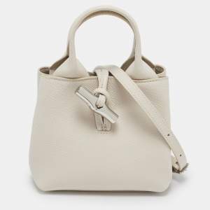 Longchamp Ivory Leather Roseau XS Bag