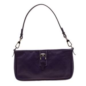 Longchamp Purple Leather Shoulder Bag