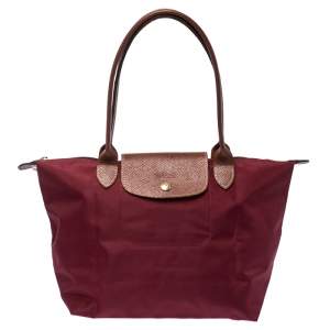Longchamp Burgundy Nylon Small Le Pliage Tote