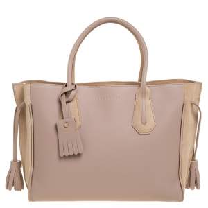 Longchamp Pink/Nude Leather Medium Penelope Fantasie Tote