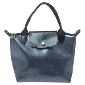 Longchamp Blue PVC Mini Le Pliage Tote