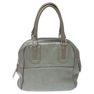 Longchamp Grey Leather Cosmos Satchel