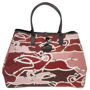 Longchamp Multicolor Canvas And Leather Roseau Shopper Tote