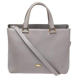 Longchamp Grey Leather Honoré 404 Tote
