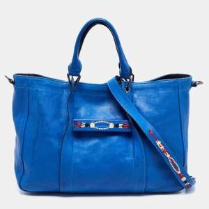 Longchamp Blue Leather Massai Tote