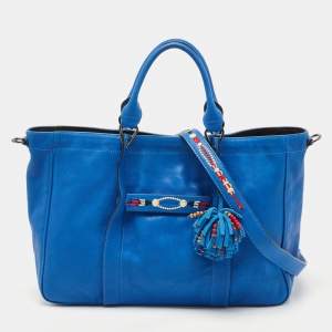 Longchamp Blue Leather 3D Massai Tote