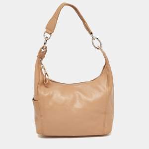 Longchamp Brown Faux Leather Le Foulonne Hobo
