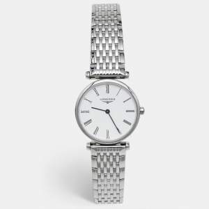 Longines White Dial Stainless Steel La Grande Classique De Longines L42094116 Women's Wristwatch 24 mm