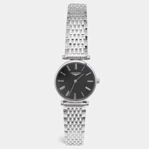 مملوكة مسبقًا ساعة يد نسائية لونجين لا جراند كلاسيك دي لونجين L4.209.4.51.6 ستانلس ستيل ميناء أسود 24 مم