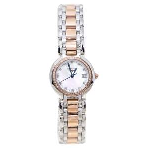 Longines Mother Of Pearl 18K Rose Gold Stainless Steel Diamond PrimaLuna L8.110.5.89.6 Women's Wristwatch 26.50 mm