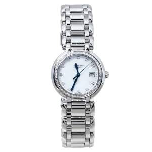 Longines Mother Of Pearl Stainless Steel Diamonds PrimaLuna L8.112.0 Women's Wristwatch 30 MM