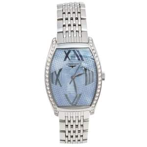 Longines Mother of Pearl Stainless Steel Diamond Evidenza L2.655.0.01.6 Women's Wristwatch 38 mm 