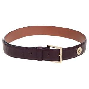 Loro Piana Burgundy Leather Buckle Belt 80CM